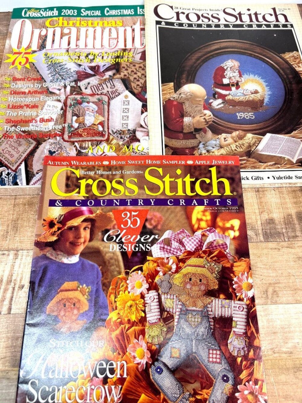 3 Cross-Stitch & Country Crafts Magazines Christmas & Autumn Designs